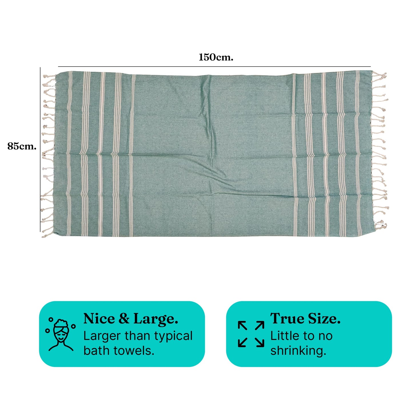 The BIG Towel, 5 x 2.8 Ft, Ocean Teal