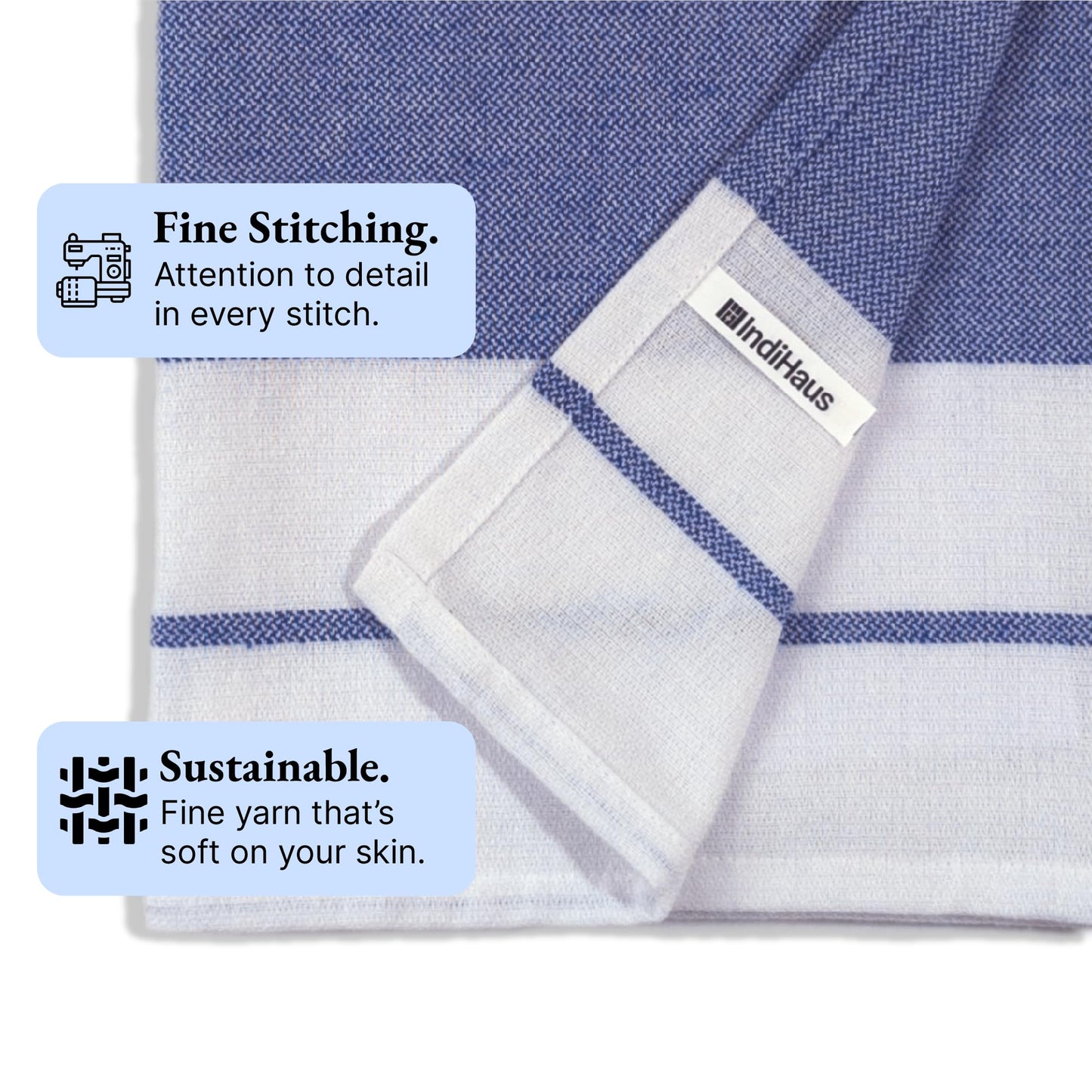 EVERYDAY Bath Towels, 4.5 x 2.5 Ft, Blue & Teal. Pack of 2