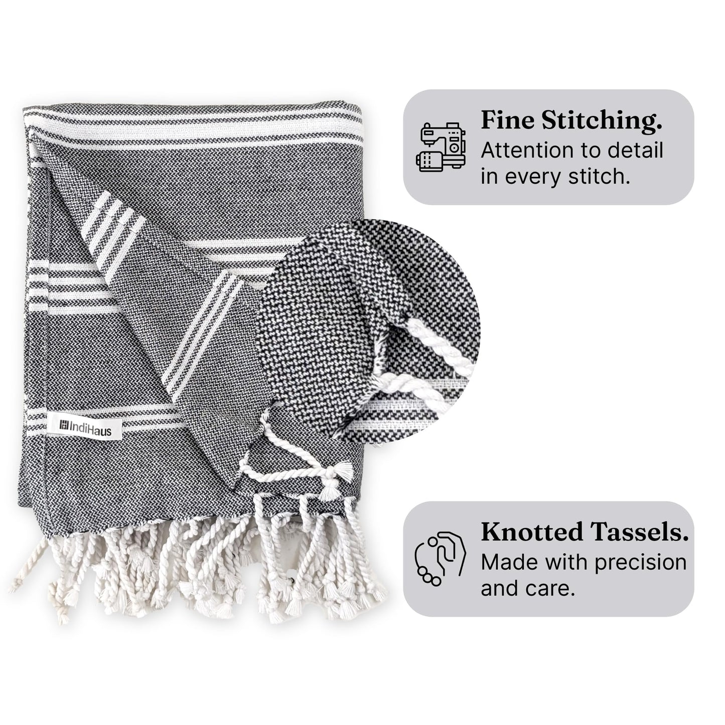The BIG Towel, 5 x 2.8 Ft, Beige & Grey. Pack of 2