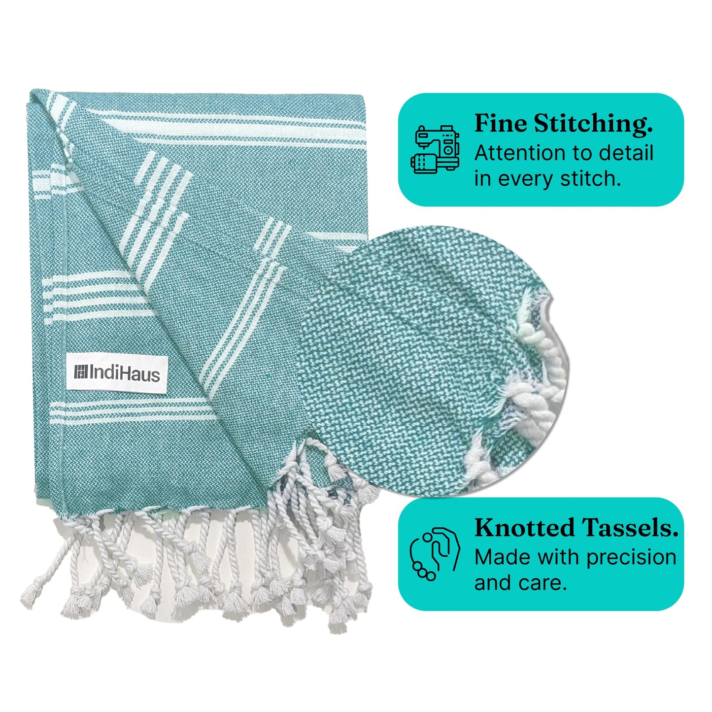 The BIG Towel, 5 x 2.8 Ft, Yellow & Teal. Pack of 2