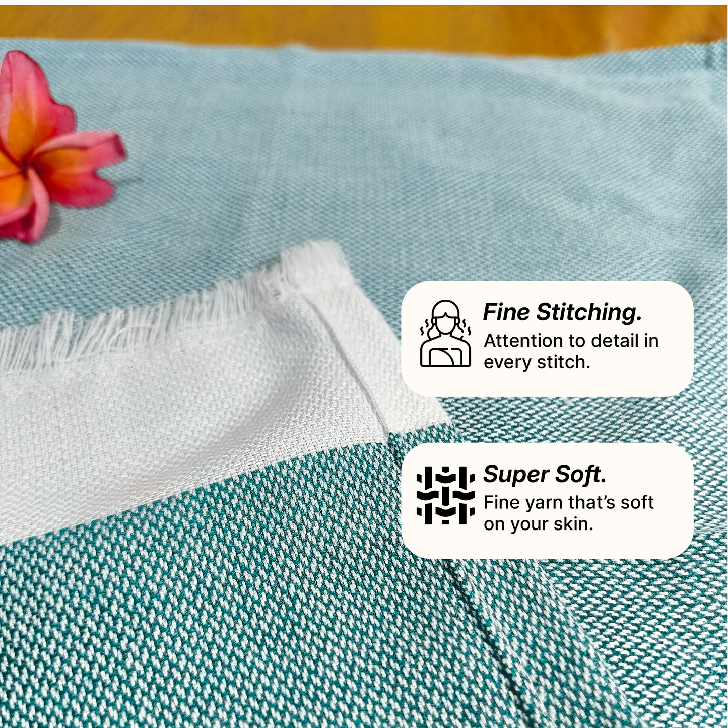 IndiHaus Bamboo Hand Towels, Super Soft and Absorbant, (4, Teal & Yellow)