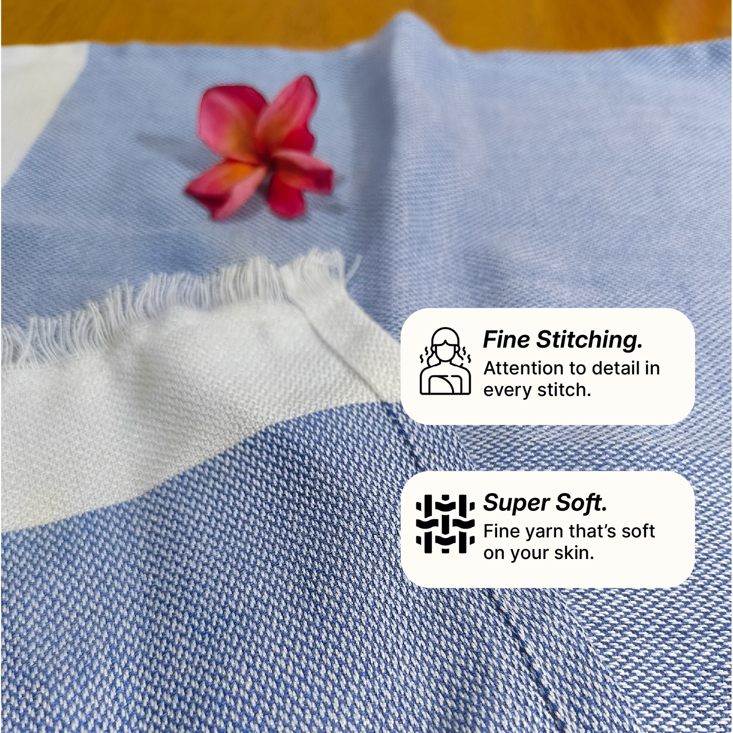 IndiHaus Bamboo Hand Towels, Super Soft and Absorbant, (6, Blue, Teal & Yellow)