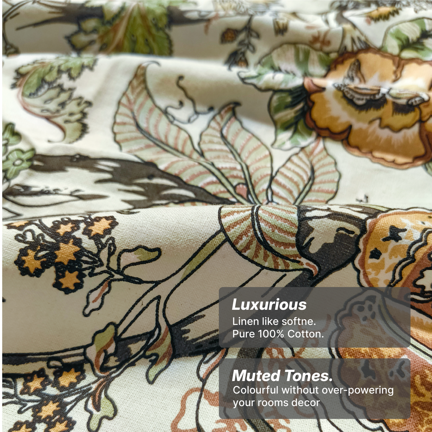 Lal Bagh, Cotton Bedsheet – Olive Green – 100% Cotton King Size (100 x 104 inches, 1.3kg)