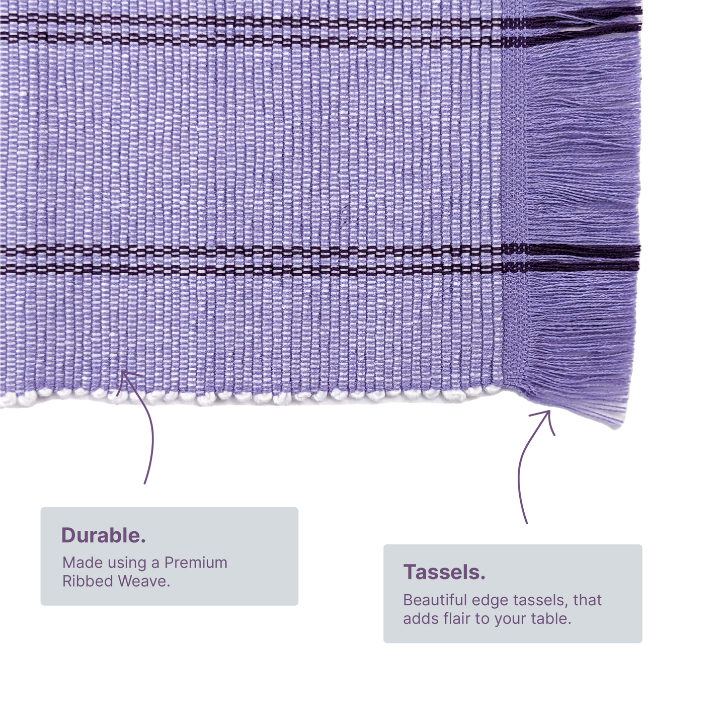 Dining Runner, Lavender Violet, 4 Seater Table (1 x 4.5ft)