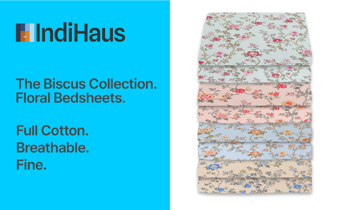 Bring the joy of a garden stroll into your home with Bloombiscus bed sheets