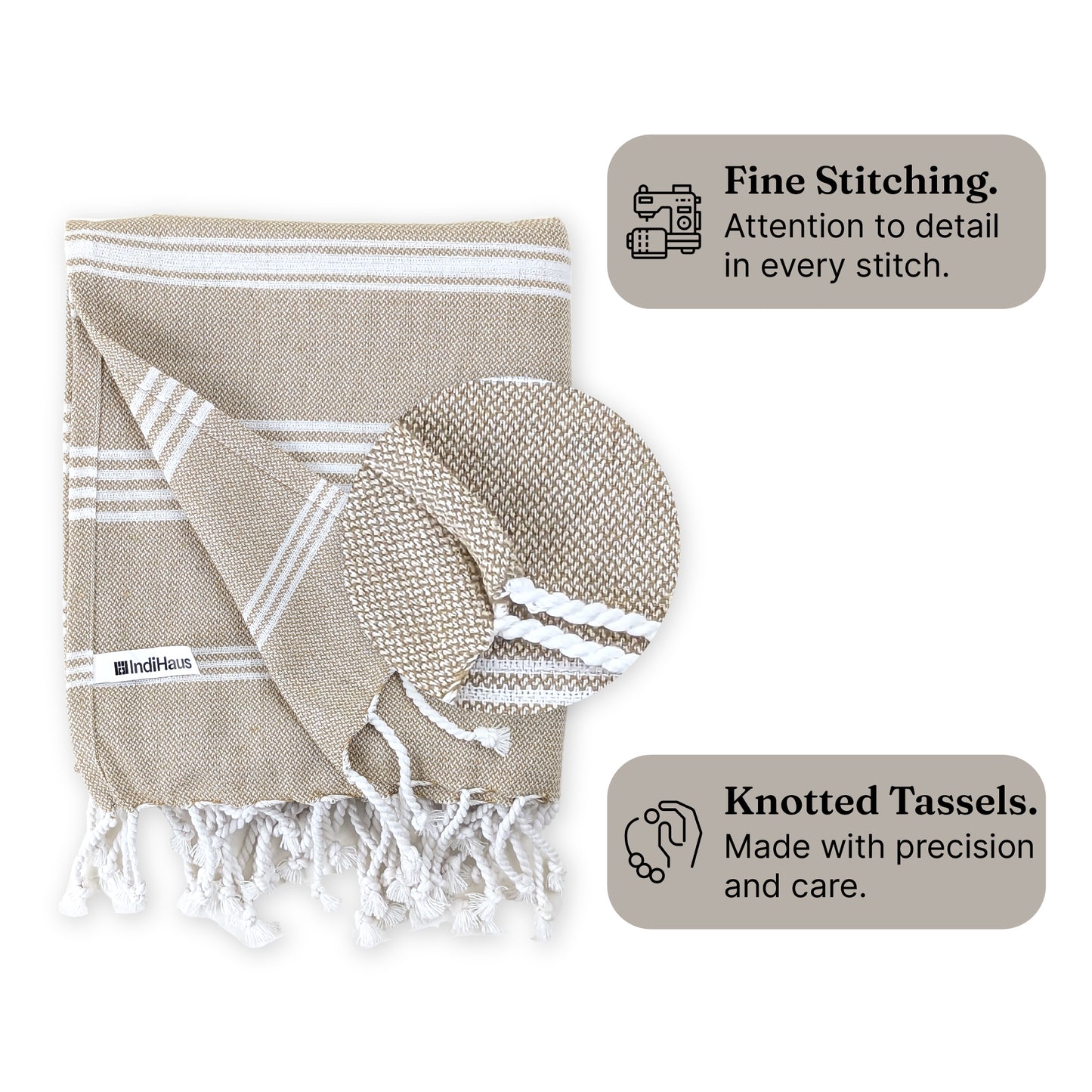 The BIG Towel, 5 x 2.8 Ft, Beige & Teal. Pack of 2