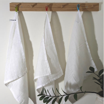 PureCott, Large Face Towel, 1.5 x 1.5 Ft, White. Pack of 9