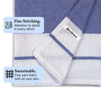 EVERYDAY Bath Towels, 4.5 x 2.5 Ft, Blue & Teal. Pack of 2