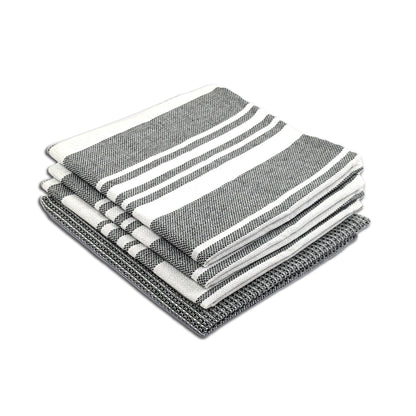 RIGHTSIZE Kitchen Towels, 2 x 1.5 Ft, Slate Grey. Pack of 4