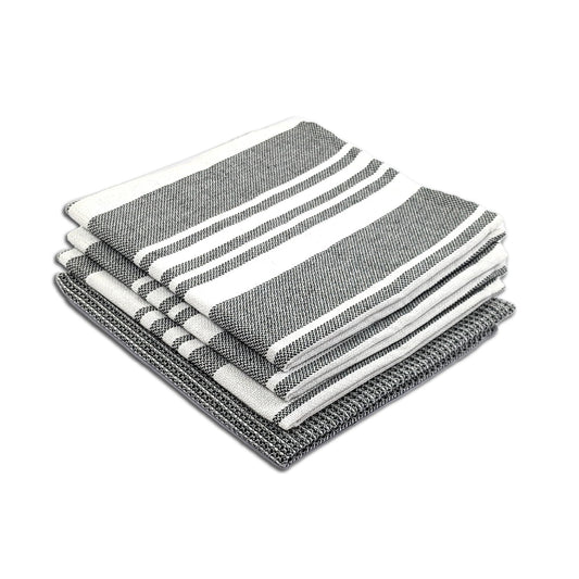 RIGHTSIZE Kitchen Towels, 2 x 1.5 Ft, Slate Grey. Pack of 4