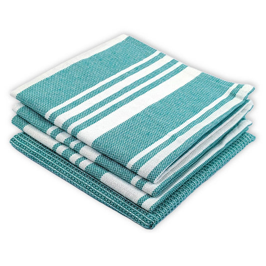 RIGHTSIZE Kitchen Towels, 2 x 1.5 Ft, Ocean Teal. Pack of 4