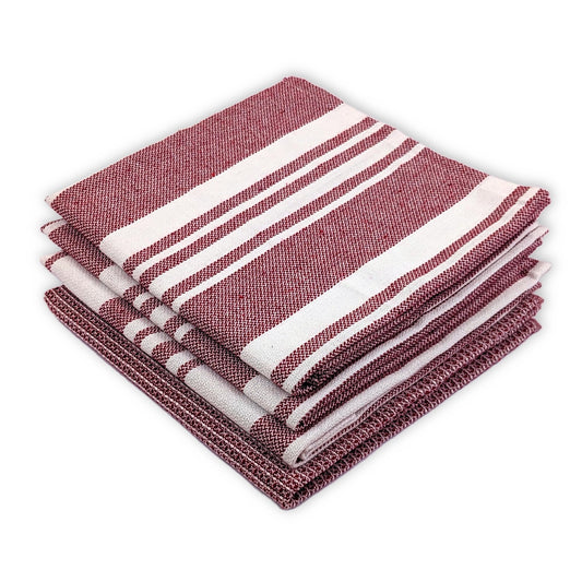 RIGHTSIZE Kitchen Towels, 2 x 1.5 Ft, Earth Crimson. Pack of 4