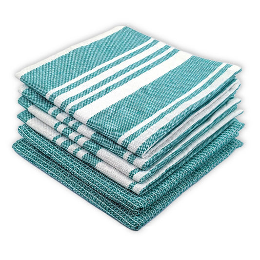 RIGHTSIZE Kitchen Towels, 2 x 1.5 Ft, Ocean Teal. Pack of 6