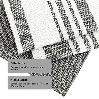 RIGHTSIZE Kitchen Towels, 2 x 1.5 Ft, Slate Grey. Pack of 4