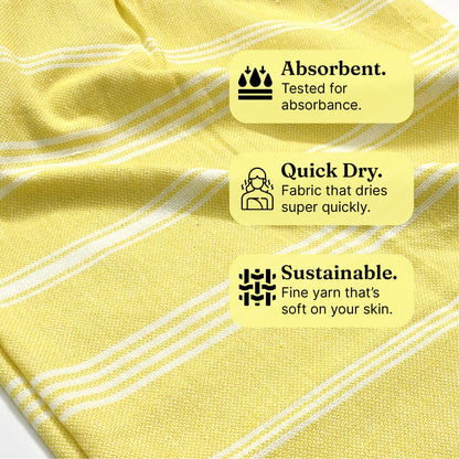 The BIG Towel, 5 x 2.8 Ft, Sunshine Yellow