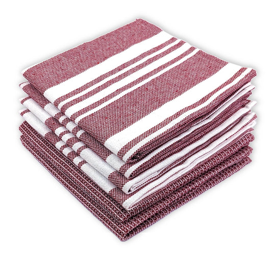 RIGHTSIZE Kitchen Towels, 2 x 1.5 Ft, Earth Crimson. Pack of 6