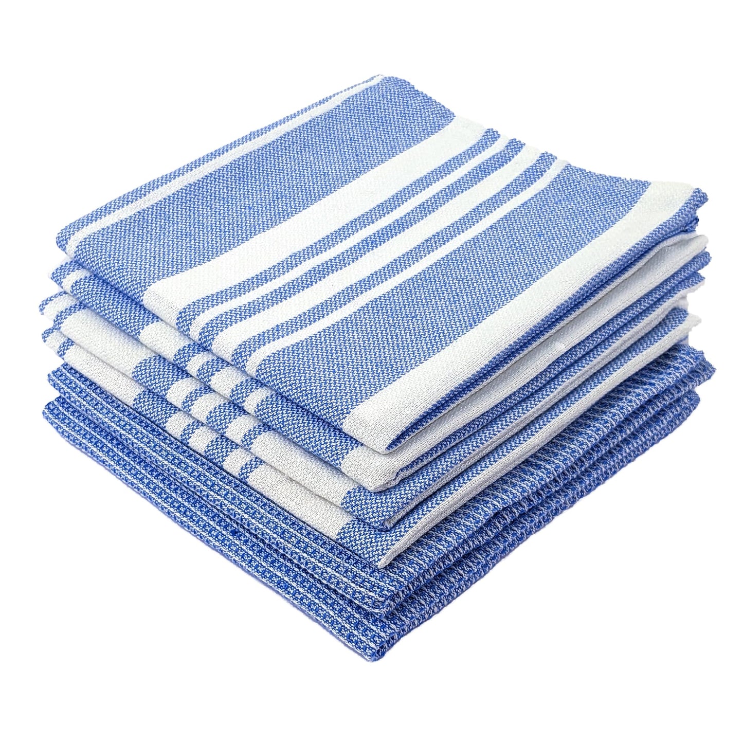 RIGHTSIZE Kitchen Towels, 2 x 1.5 Ft, Indihaus Blue. Pack of 6