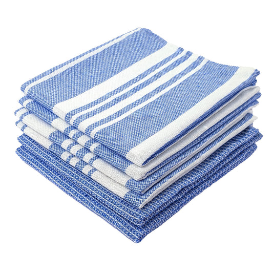 RIGHTSIZE Kitchen Towels, 2 x 1.5 Ft, Indihaus Blue. Pack of 6