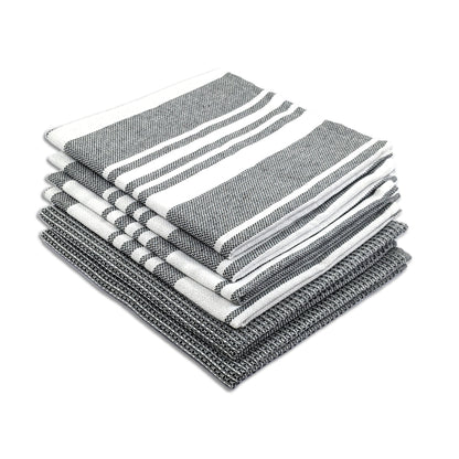 RIGHTSIZE Kitchen Towels, 2 x 1.5 Ft, Slate Grey. Pack of 6