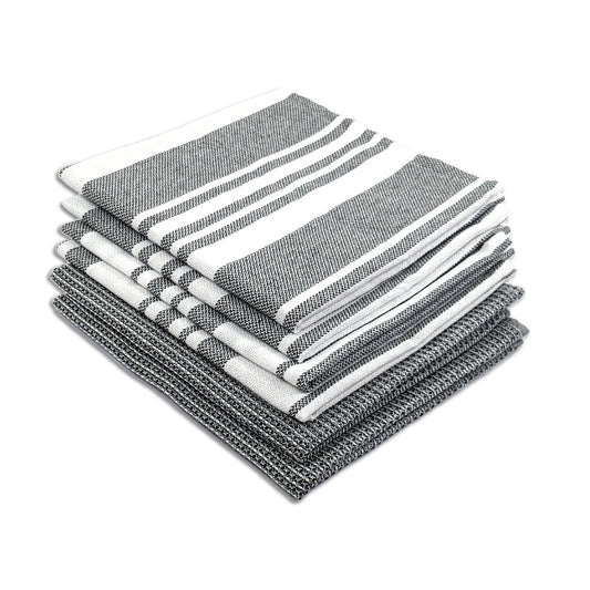 RIGHTSIZE Kitchen Towels, 2 x 1.5 Ft, Slate Grey. Pack of 6