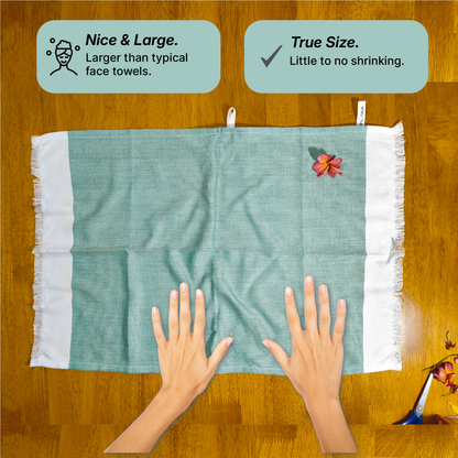 IndiHaus Bamboo Hand Towels, Super Soft and Absorbant, (6, Blue, Teal & Yellow)