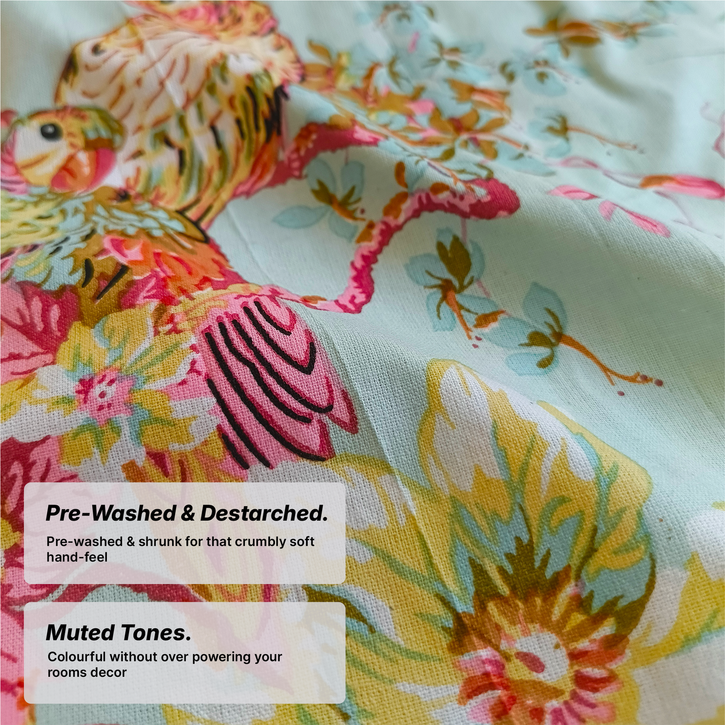 Neora, Cotton Bedsheet – Seafoam Green – 100% Cotton King Size (100 x 104 inches, 1.3kg)