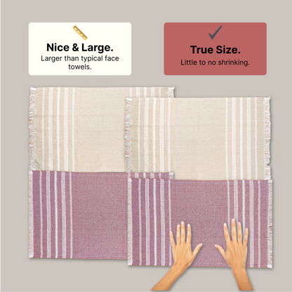 TRULY XL Bath & Hand Towel Set, Earthy Crimson & Serene Beige (Pack of 4+2)