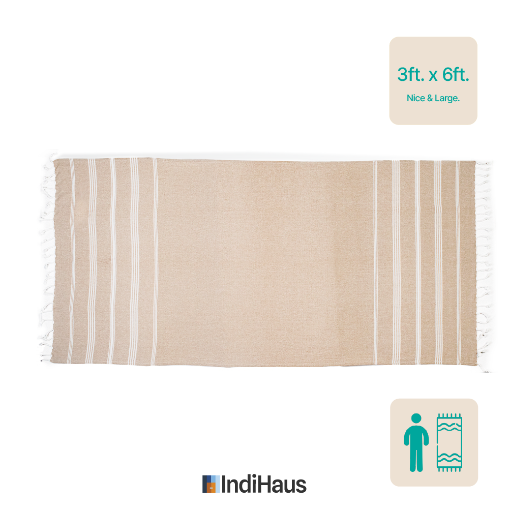TRULY XL Bath Towels, 6 Ft x 3 Ft, Beige & Sunshine Yellow (Pack of 2)