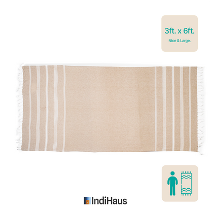 TRULY XL Bath Towels, 6 Ft x 3 Ft, Beige & Sunshine Yellow (Pack of 2)
