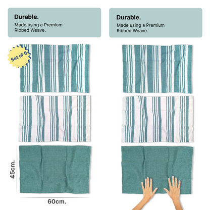 RIGHTSIZE Kitchen Towels, 2 x 1.5 Ft, Crimson & Teal. Pack of 12