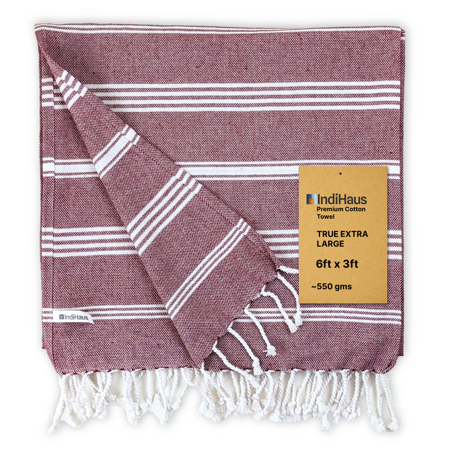 TRULY XL Bath Towel Towel 6Ft X 3Ft, Earthy Crimson