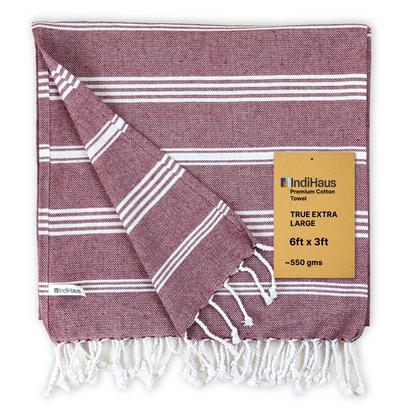 TRULY XL Bath Towel Towel 6Ft X 3Ft, Earthy Crimson