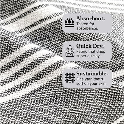 TRULY XL Bath & Hand Towel Set, Earthy Crimson & Slate Grey (Pack of 4+2)