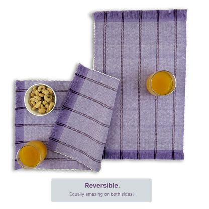 TABLESCAPE Dining PlaceMats, Lavender & Violet Stripe, (Set of 4)