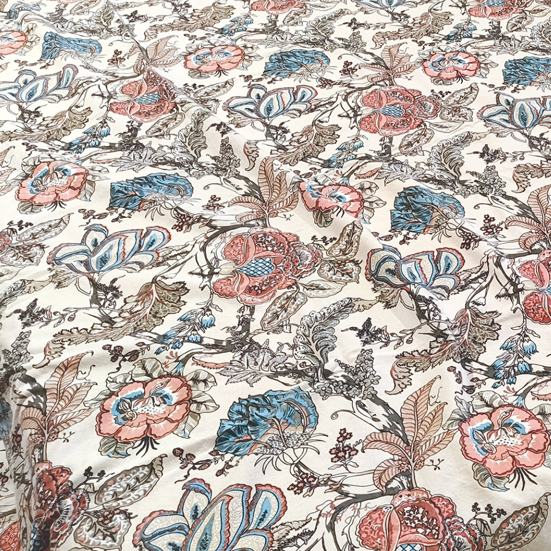 Lal Bagh, Cotton Bedsheet - Beige, 100% Cotton King Size (100 x 104, 1.3kg)