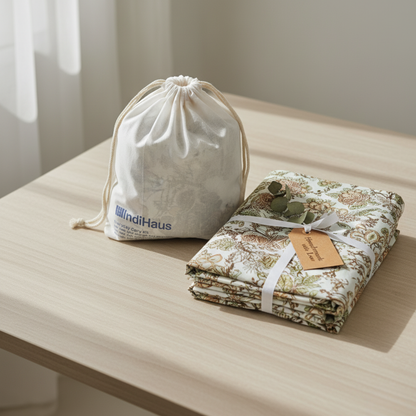 Lal Bagh, Cotton Bedsheet – Olive Green – 100% Cotton King Size (100 x 104 inches, 1.3kg)