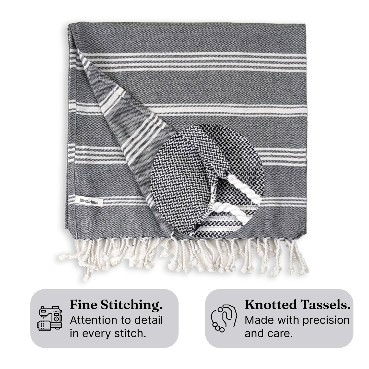 TRULY XL Bath & Hand Towel Set, Serene Beige & Slate Grey (Pack of 4+2)