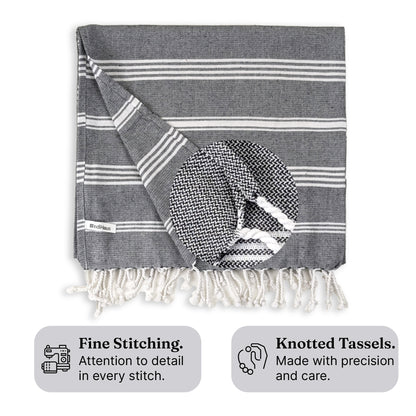 TRULY XL Bath & Hand Towel Set, Serene Beige & Slate Grey (Pack of 4+2)
