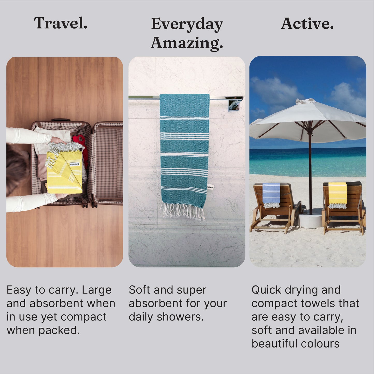 The BIG Towel, 5 x 2.8 Ft, IndiHaus Blue