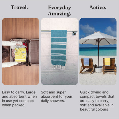 The BIG Towel, 5 x 2.8 Ft, IndiHaus Blue