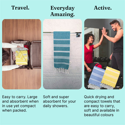 TRULY XL Bath Towel 6Ft X 3Ft, Ocean Teal