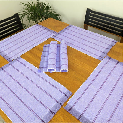 TABLESCAPE Dining Placemats Set of 6 with Runner – Lavender Violet