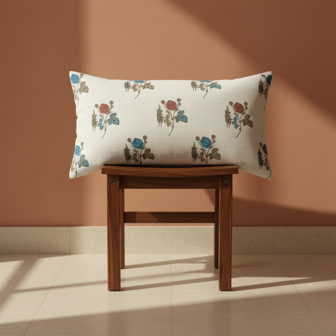 Koyna, Cotton Bedsheet – Blue Rose – 100% Cotton King Size (100 x 104 inches, 1.3kg)