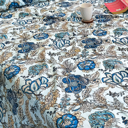 Lal Bagh, Cotton Bedsheet – Blue – 100% Cotton King Size (100 x 104 inches, 1.3kg)