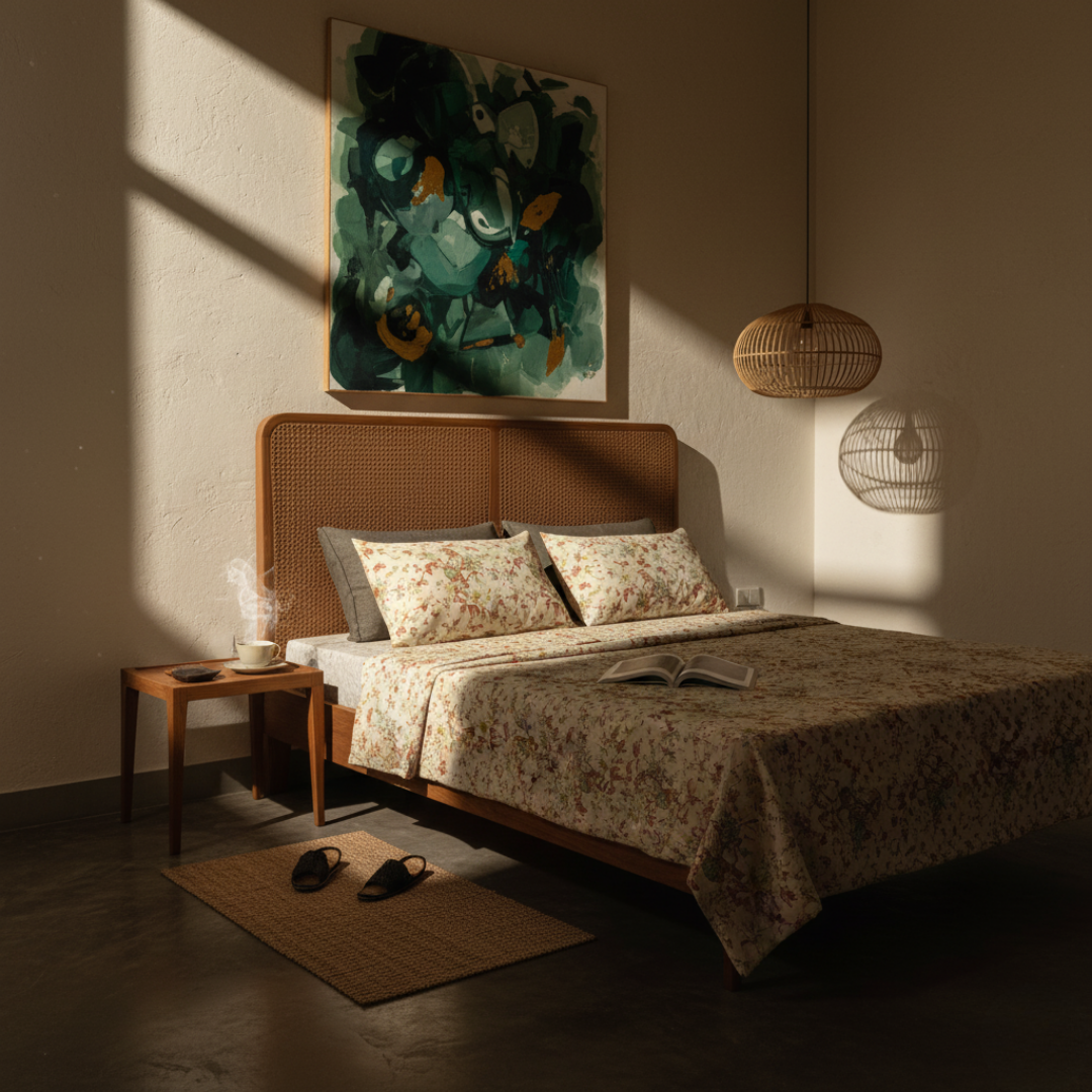 Neora, Cotton Bedsheet – Beige – 100% Cotton King Size (100 x 104 inches, 1.3kg)