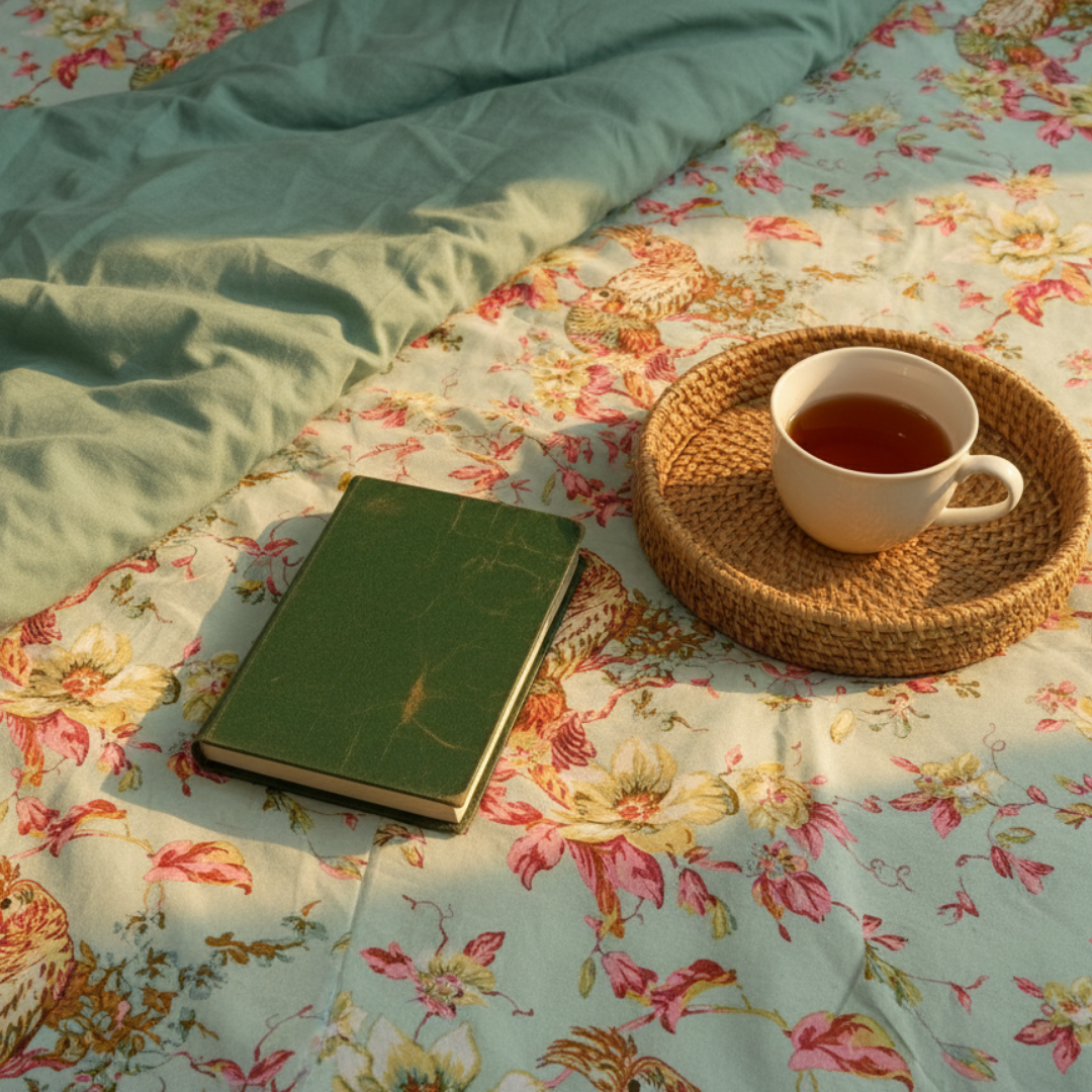 Neora, Cotton Bedsheet – Seafoam Green – 100% Cotton King Size (100 x 104 inches, 1.3kg)